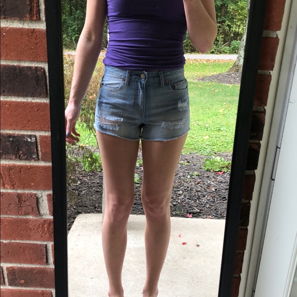 Aeropostale High Waisted Jean Shorts